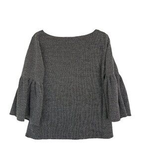 Banana Republic Women's Boat Neck Bell Sleeve Blouse Size M Black White